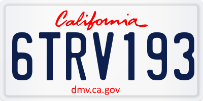 CA license plate 6TRV193