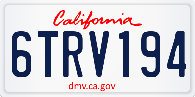 CA license plate 6TRV194