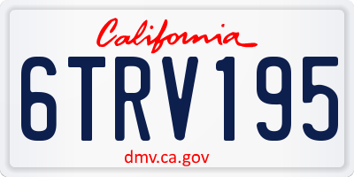CA license plate 6TRV195