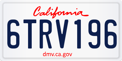 CA license plate 6TRV196