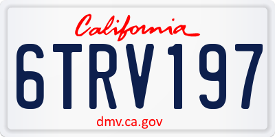 CA license plate 6TRV197