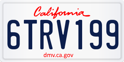 CA license plate 6TRV199