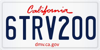 CA license plate 6TRV200