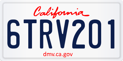 CA license plate 6TRV201