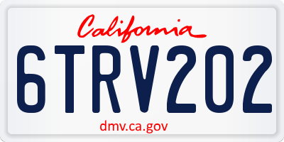 CA license plate 6TRV202