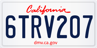 CA license plate 6TRV207