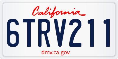 CA license plate 6TRV211