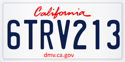 CA license plate 6TRV213