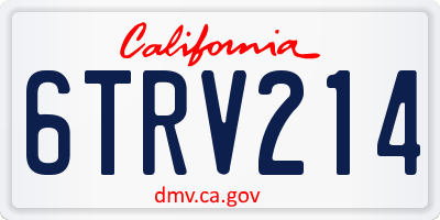 CA license plate 6TRV214