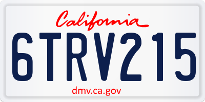 CA license plate 6TRV215