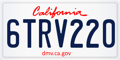 CA license plate 6TRV220