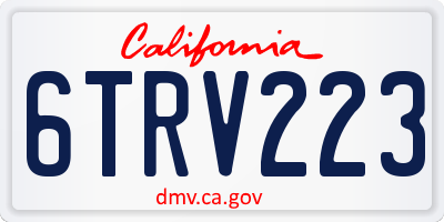 CA license plate 6TRV223