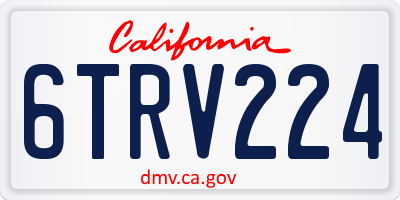 CA license plate 6TRV224