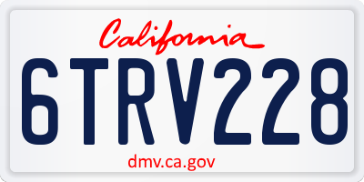 CA license plate 6TRV228