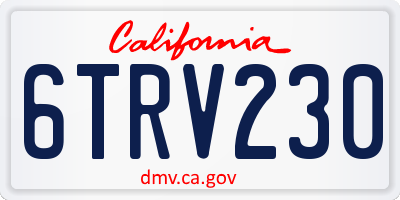 CA license plate 6TRV230