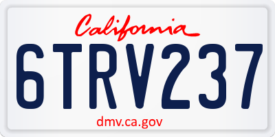 CA license plate 6TRV237