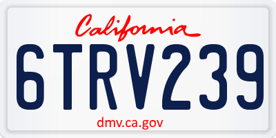 CA license plate 6TRV239