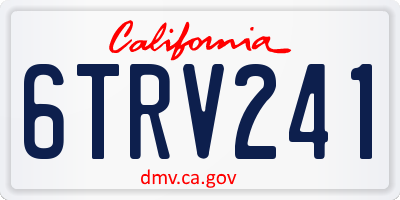 CA license plate 6TRV241