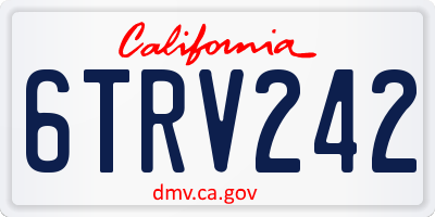 CA license plate 6TRV242