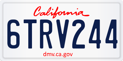 CA license plate 6TRV244