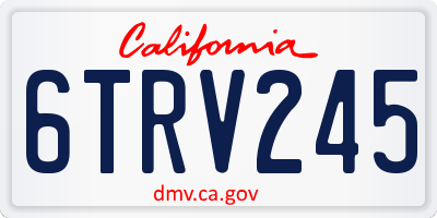 CA license plate 6TRV245