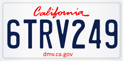 CA license plate 6TRV249