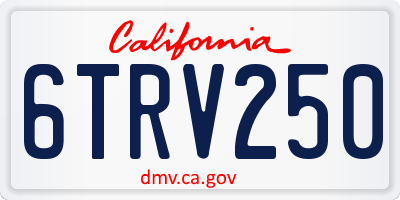 CA license plate 6TRV250