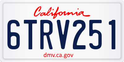 CA license plate 6TRV251