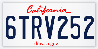 CA license plate 6TRV252