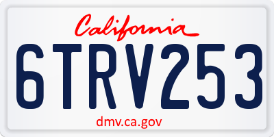 CA license plate 6TRV253