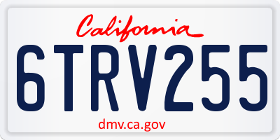 CA license plate 6TRV255