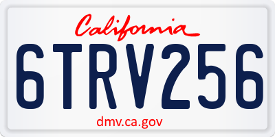 CA license plate 6TRV256