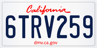 CA license plate 6TRV259