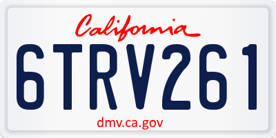 CA license plate 6TRV261