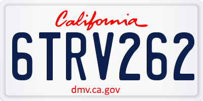 CA license plate 6TRV262