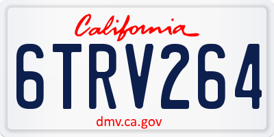 CA license plate 6TRV264