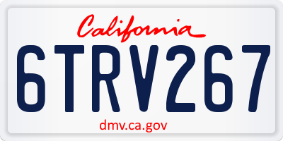 CA license plate 6TRV267