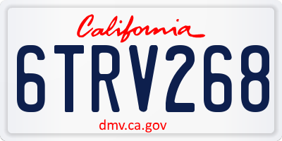 CA license plate 6TRV268