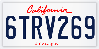 CA license plate 6TRV269