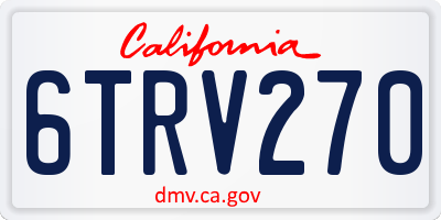 CA license plate 6TRV270