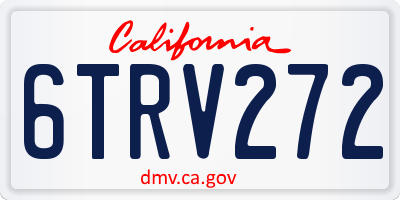 CA license plate 6TRV272