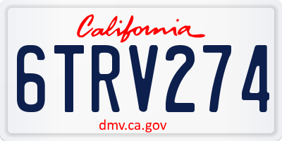 CA license plate 6TRV274