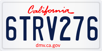 CA license plate 6TRV276