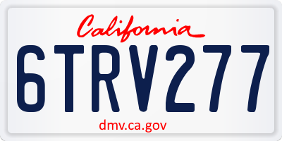 CA license plate 6TRV277