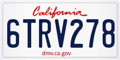 CA license plate 6TRV278