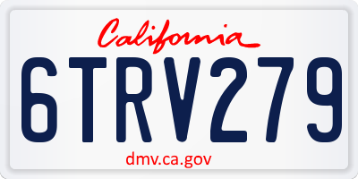 CA license plate 6TRV279