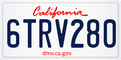 CA license plate 6TRV280