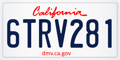 CA license plate 6TRV281