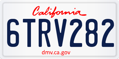 CA license plate 6TRV282