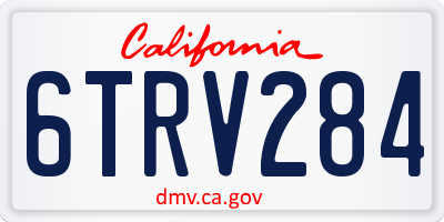 CA license plate 6TRV284